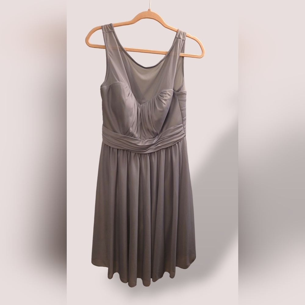 David’s Bridal mercury Sheer Lace grey size Like NWOT 12